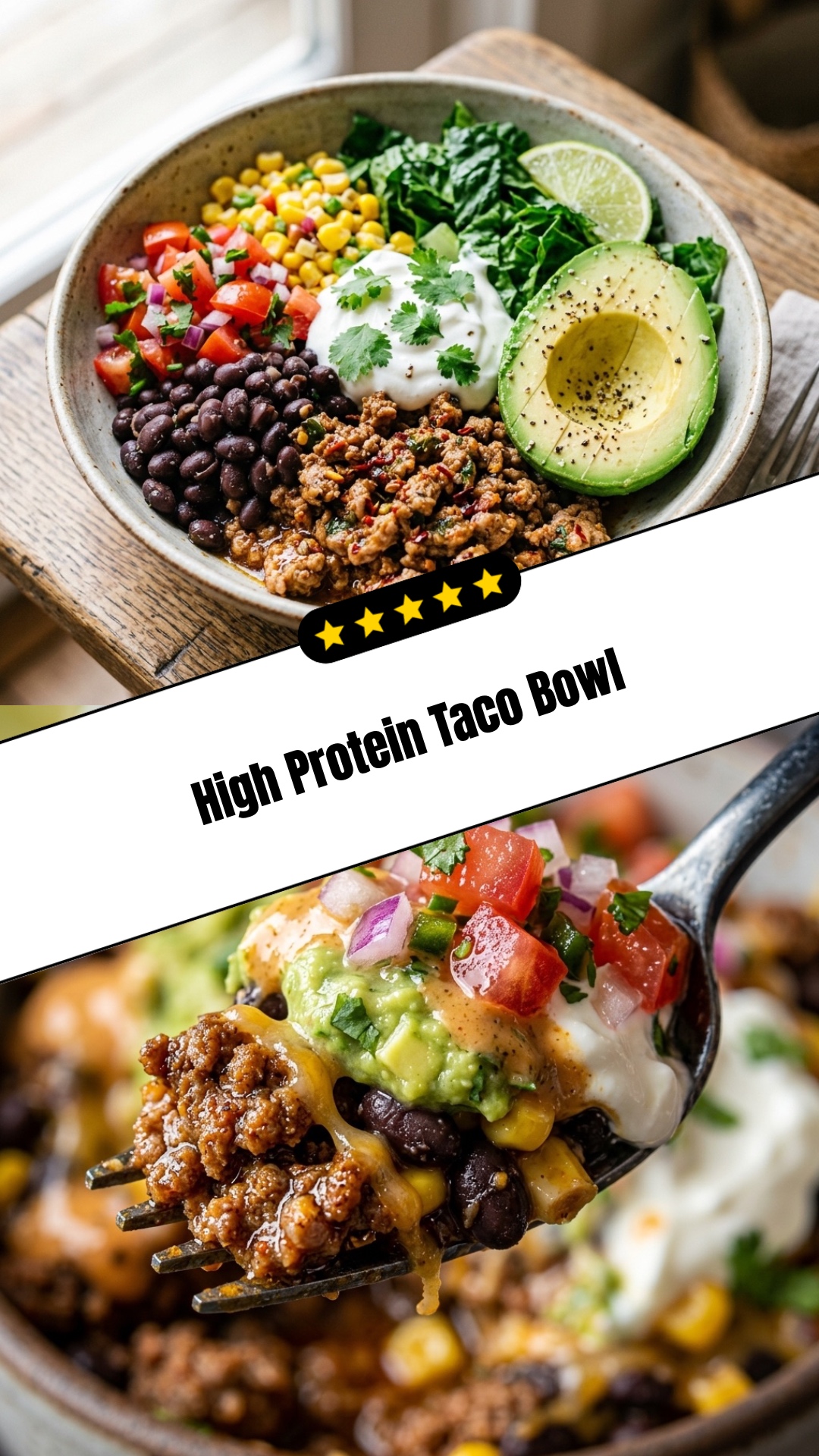 High Protein Taco Bowl - pin