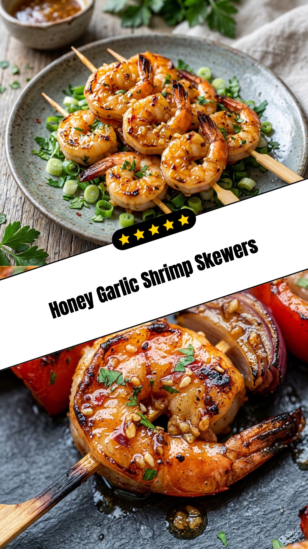 Honey Garlic Shrimp Skewers - pin