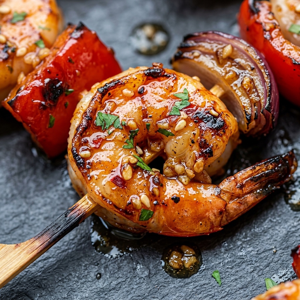 Honey Garlic Shrimp Skewers