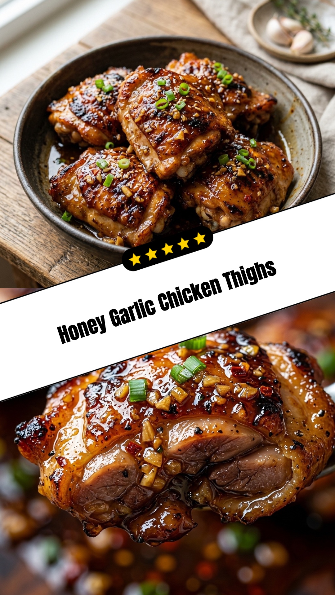 Honey Garlic Chicken Thighs - pin