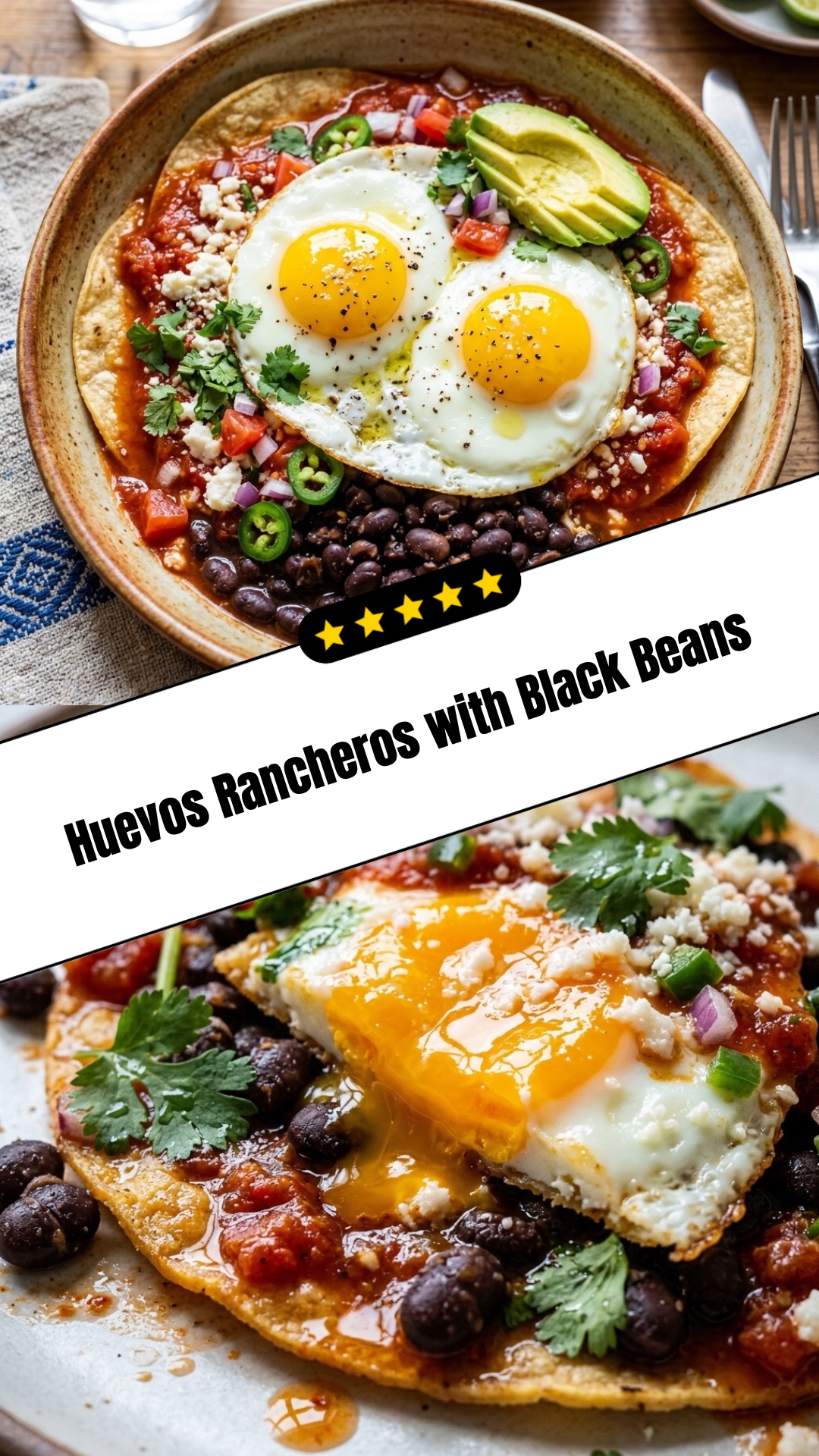 Huevos Rancheros with Black Beans - pin