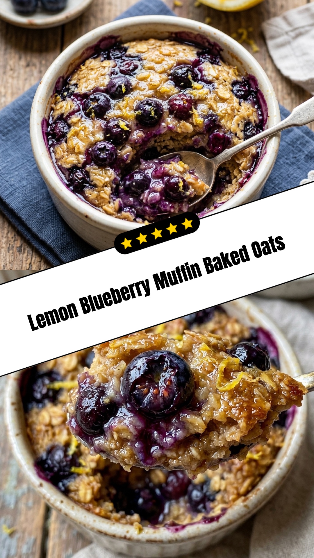 Lemon Blueberry Muffin Baked Oats - pin