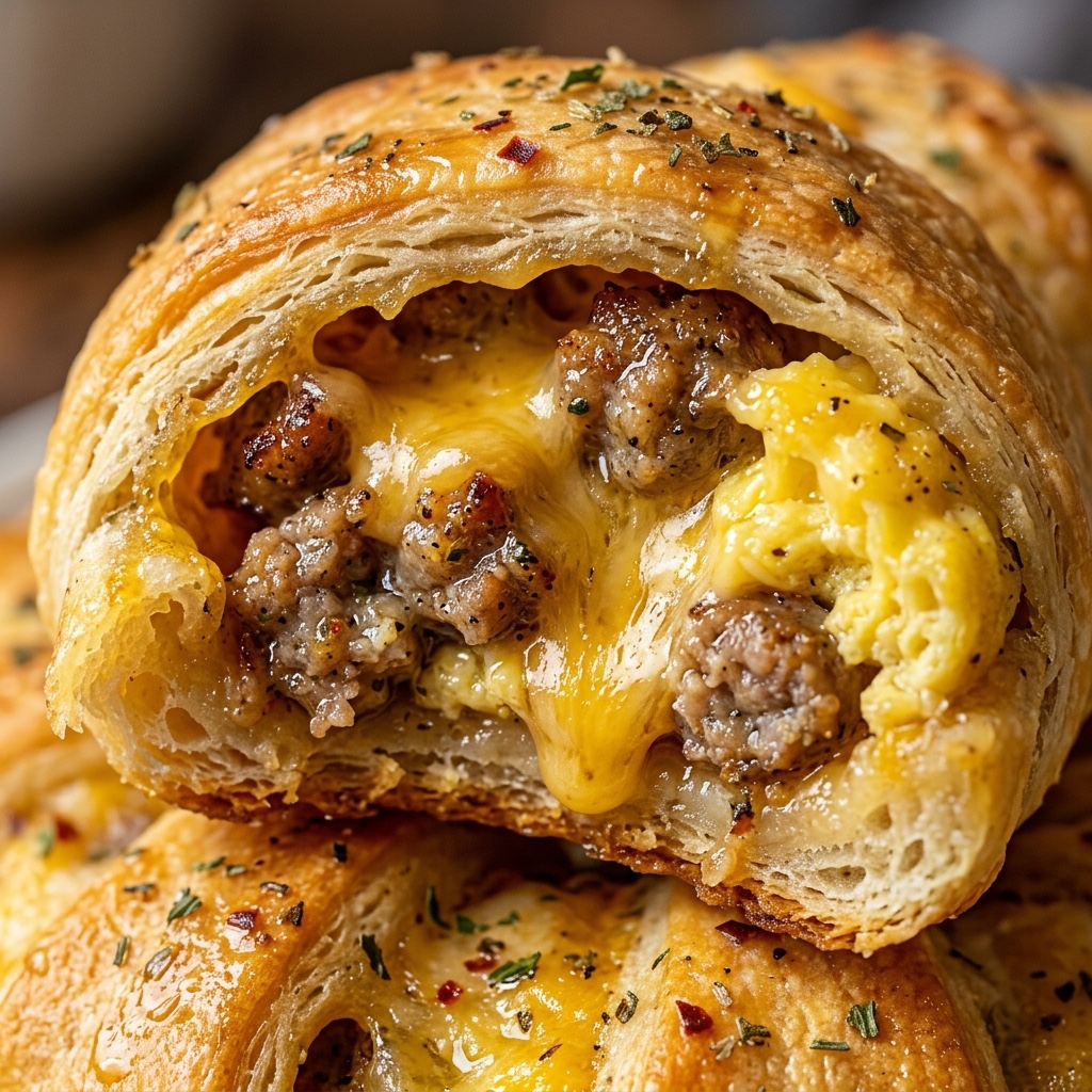 Sausage egg and cheese crescent ring