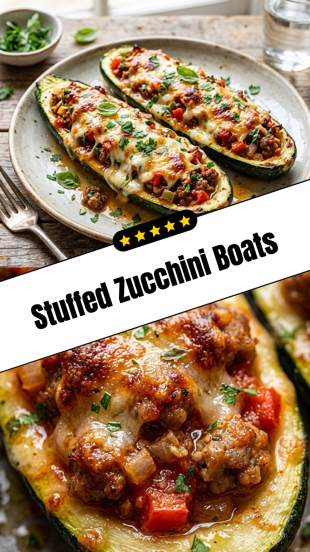 Stuffed Zucchini Boats - pin
