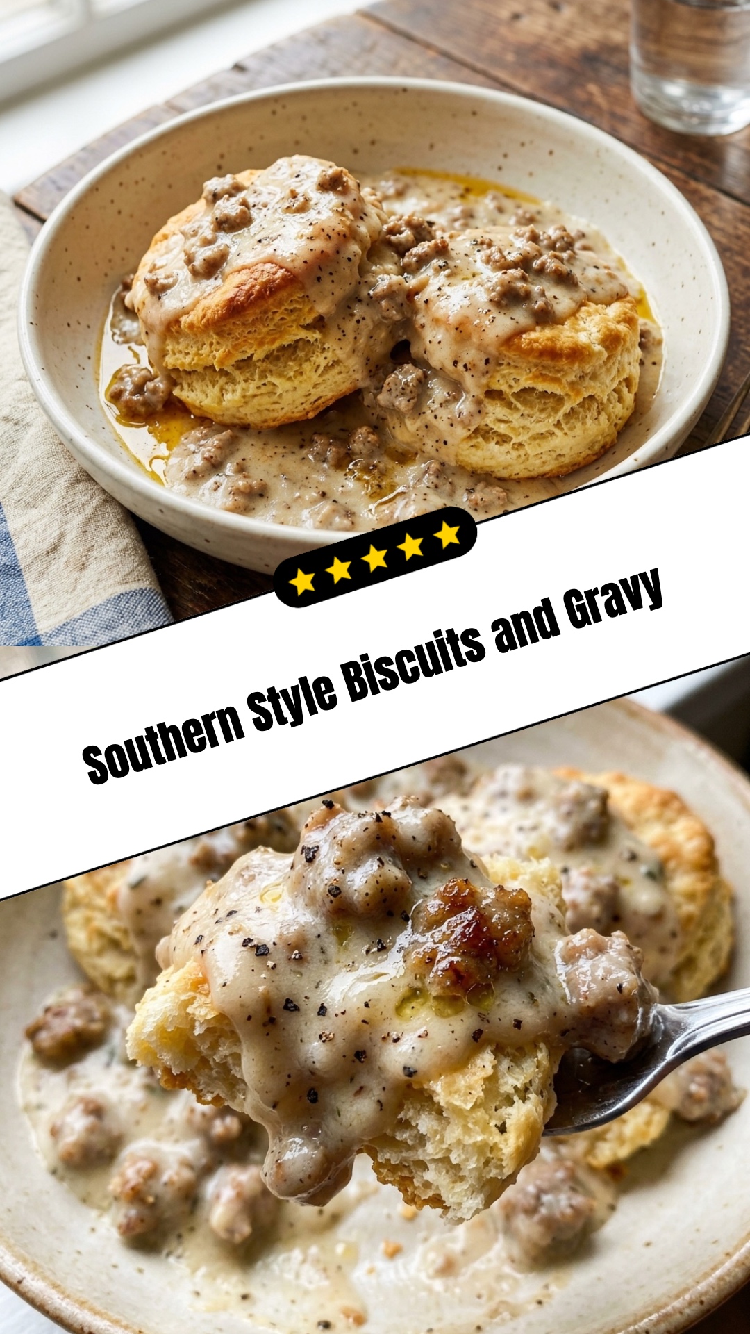 Southern Style Biscuits and Gravy - pin