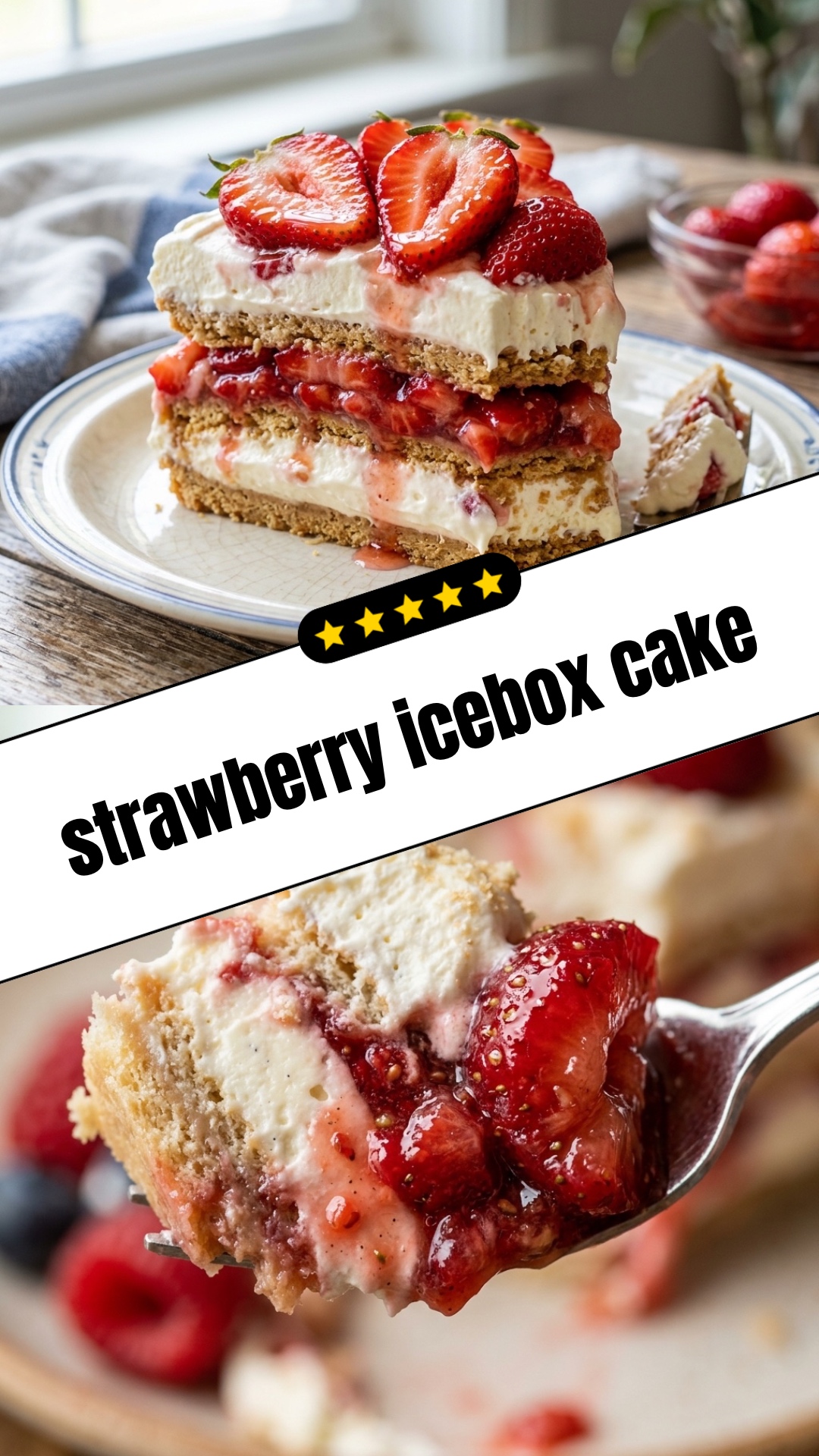 strawberry icebox cake - pin