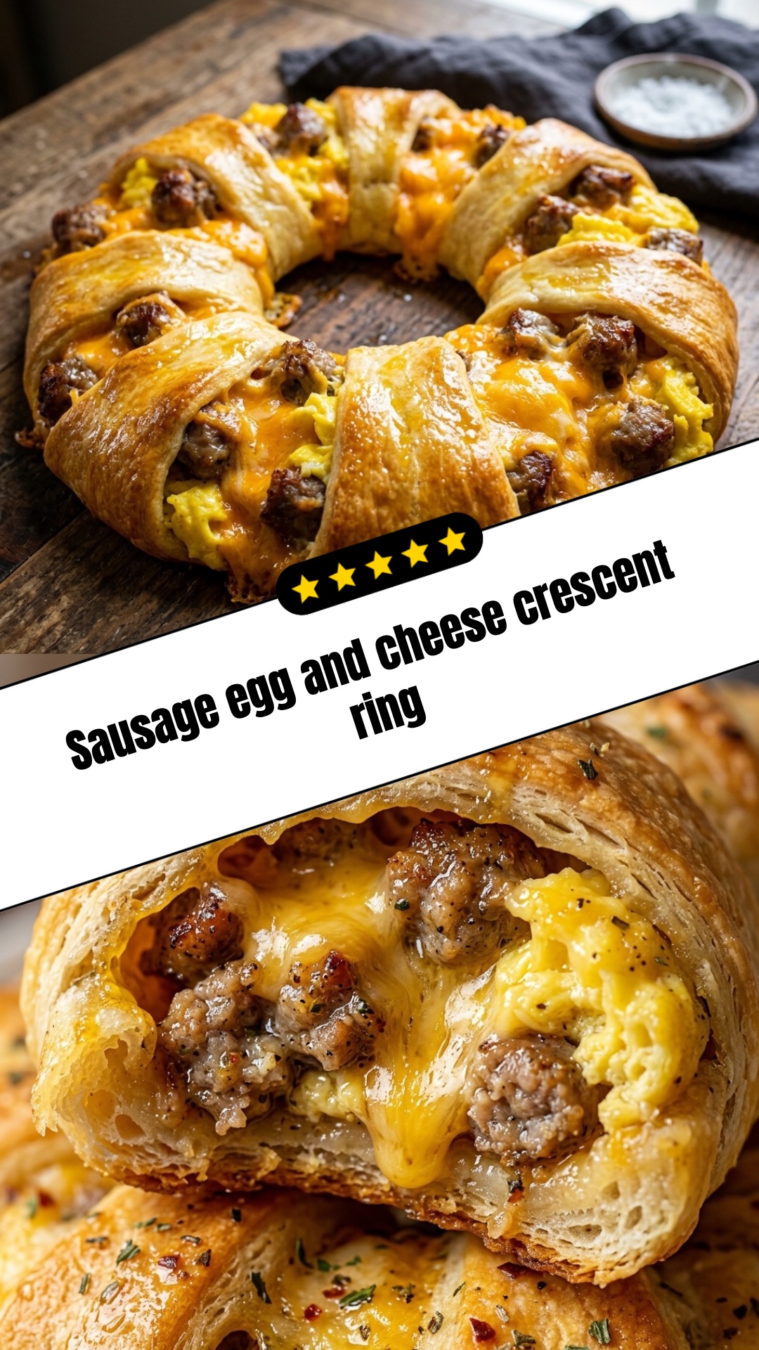 Sausage egg and cheese crescent ring - pin