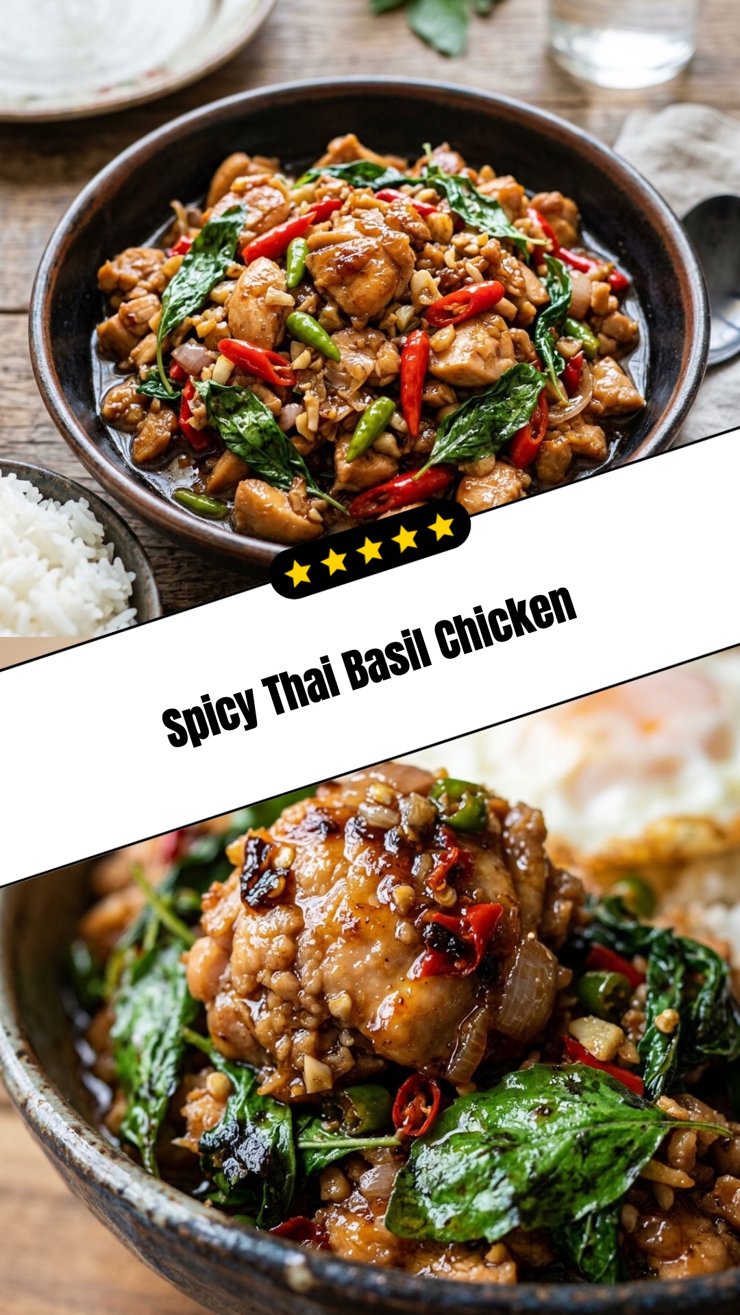 Spicy Thai Basil Chicken - pin