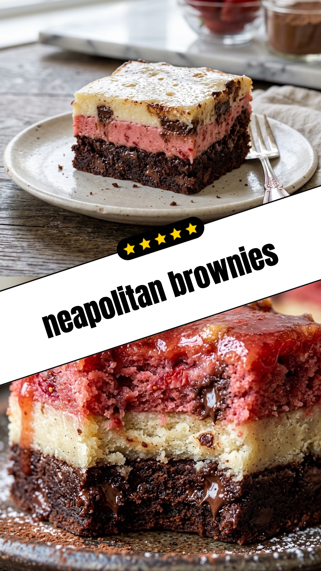 neapolitan brownies - pin