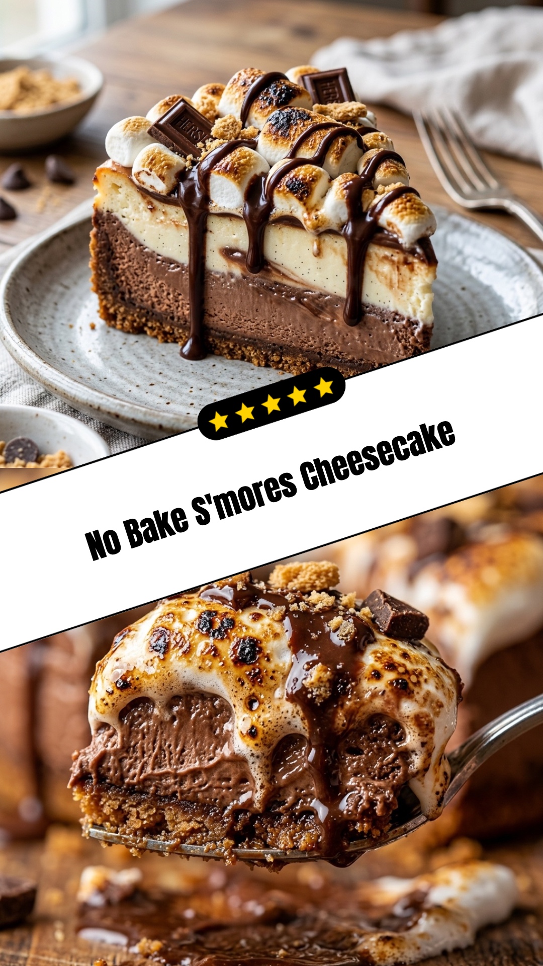 No Bake S'mores Cheesecake - pin