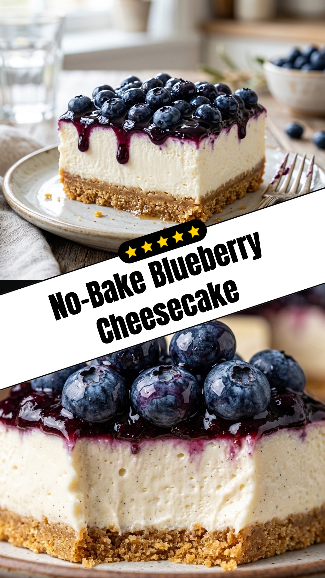 No-Bake Blueberry Cheesecake - pin