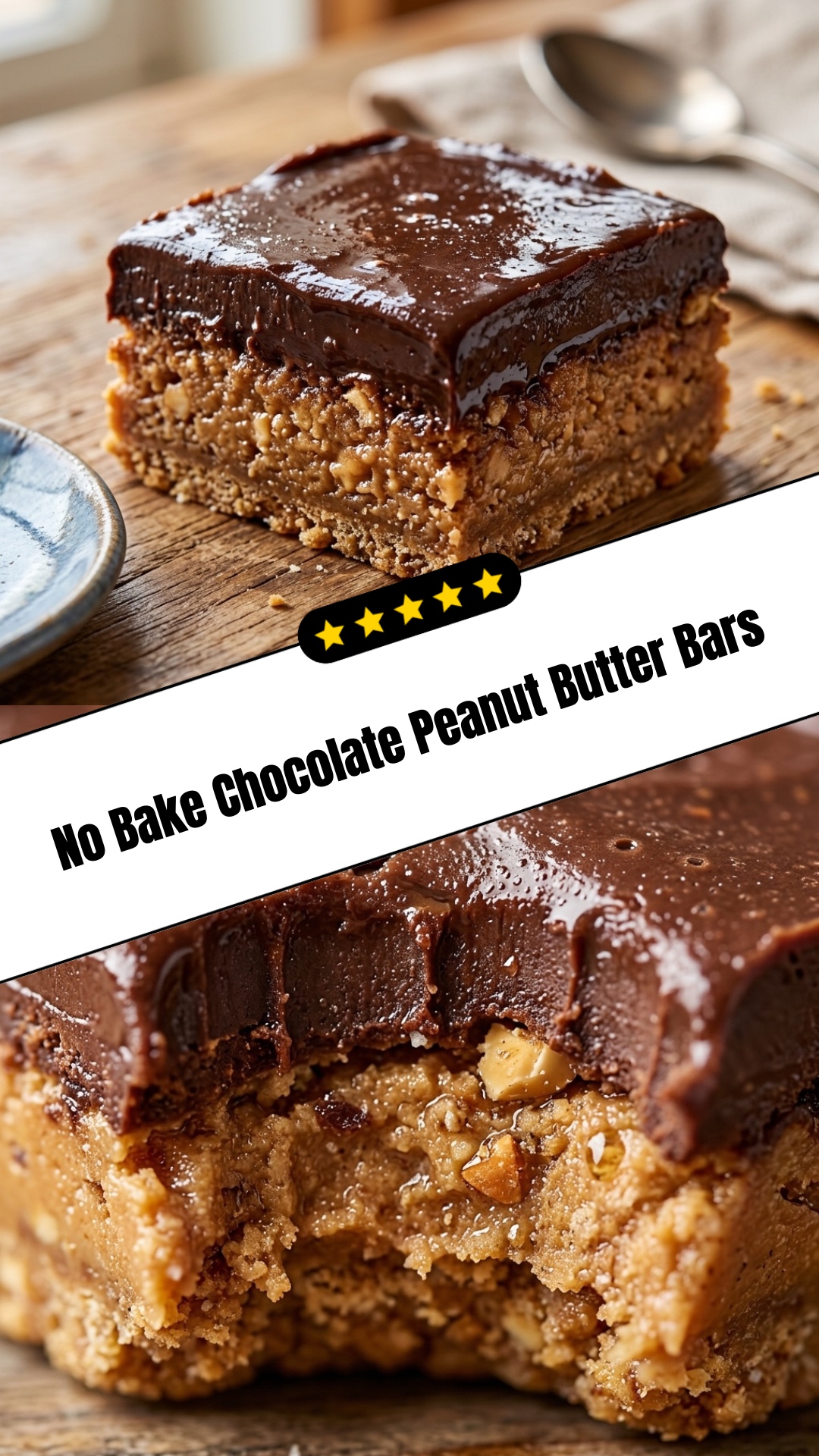 No Bake Chocolate Peanut Butter Bars - pin