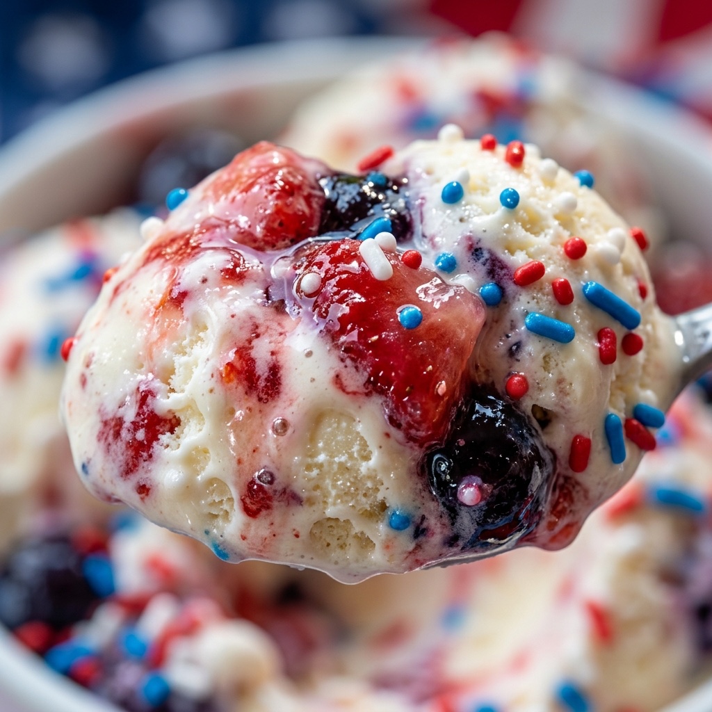 No Churn 4th of July Ice Cream