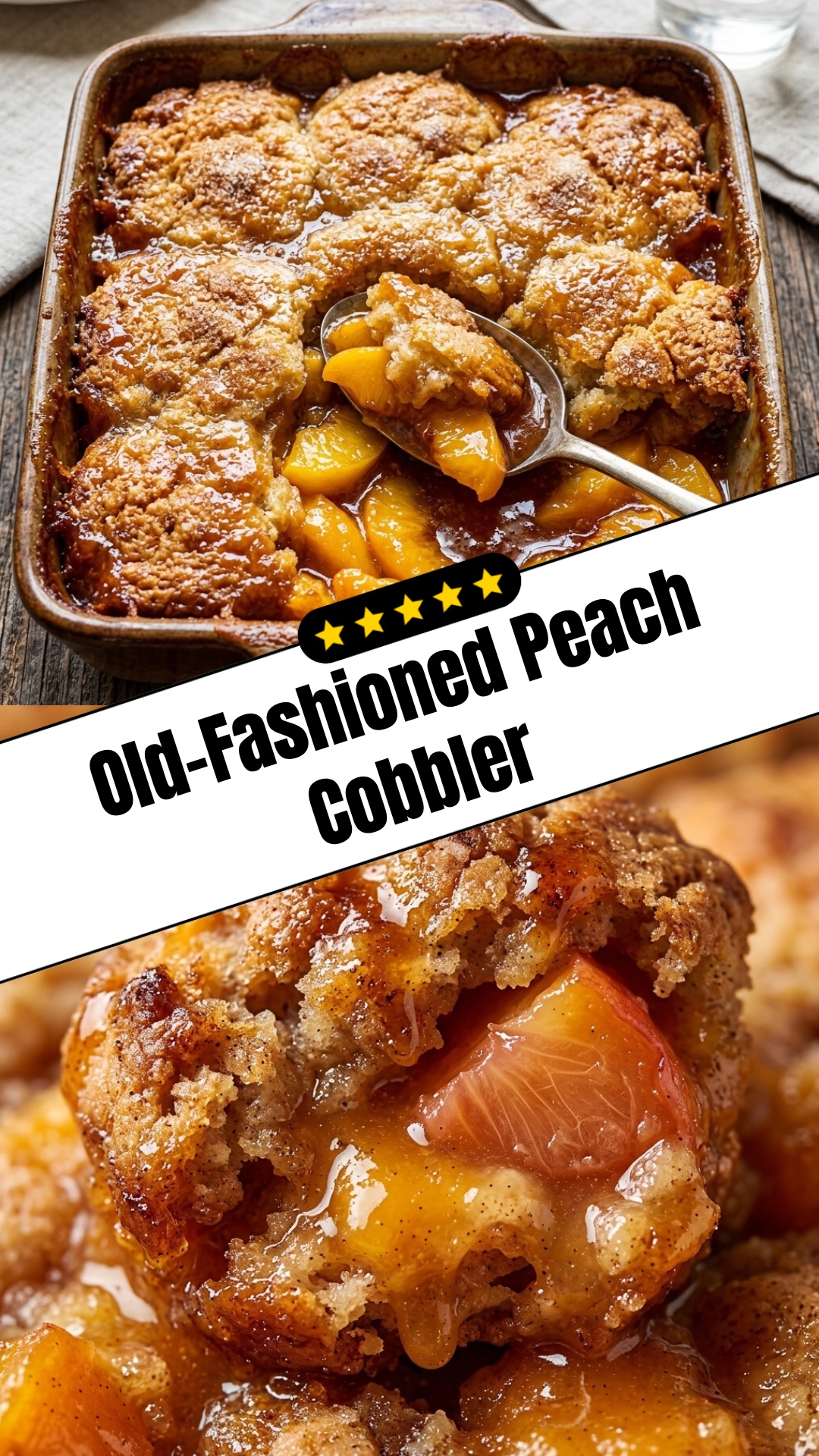 Old-Fashioned Peach Cobbler - pin