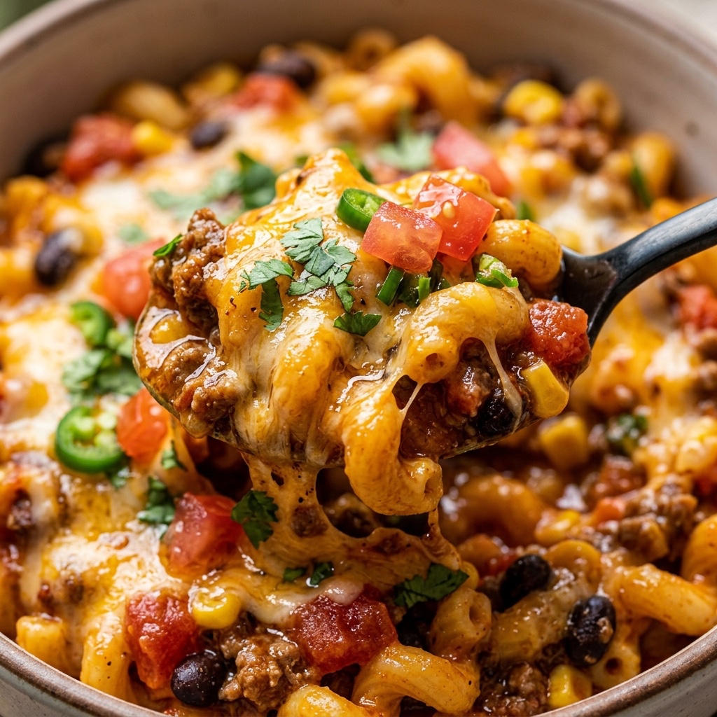 One Pot Cheesy Taco Pasta