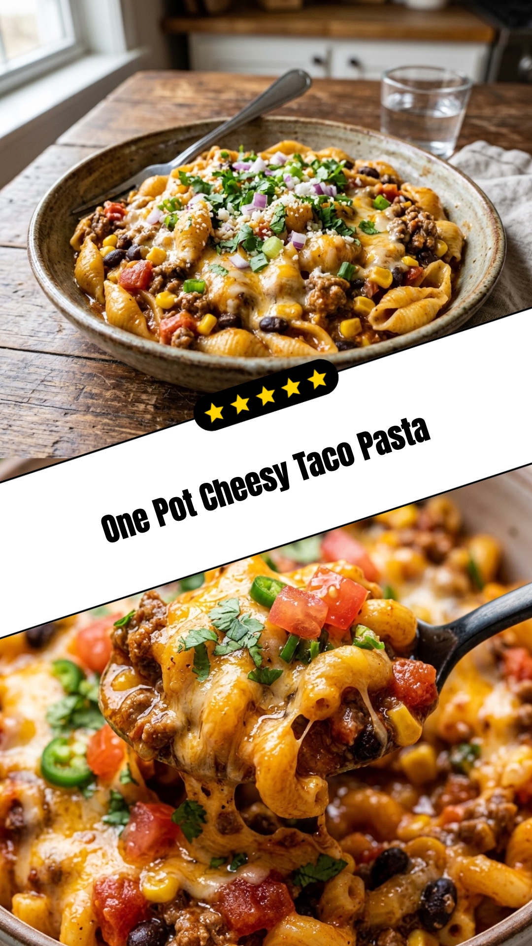 One Pot Cheesy Taco Pasta - pin