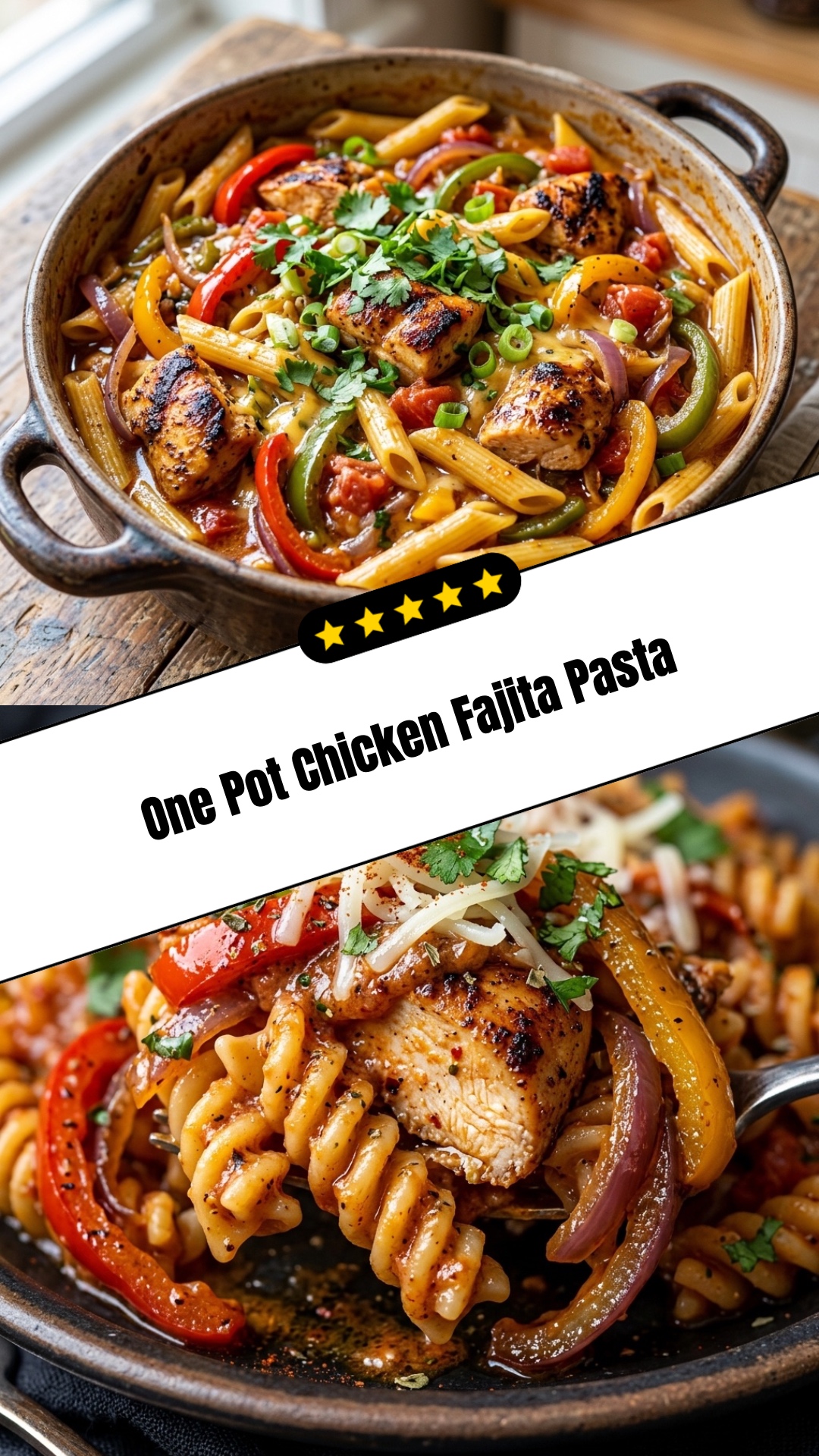 One Pot Chicken Fajita Pasta - pin