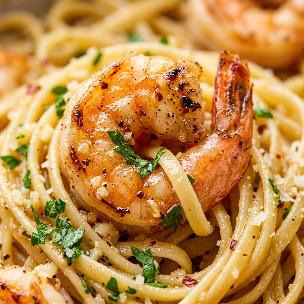 One Pot Lemon Garlic Shrimp Pasta