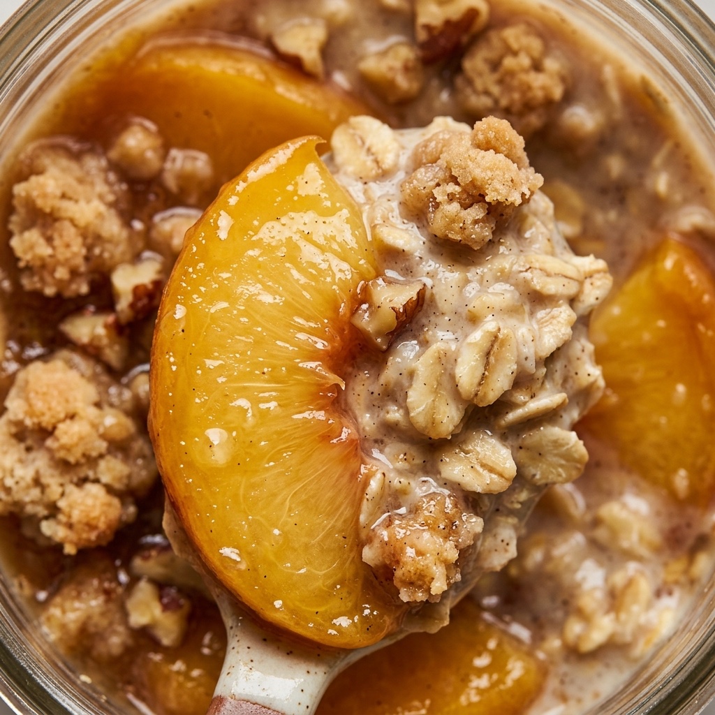 Peach cobbler overnight oats