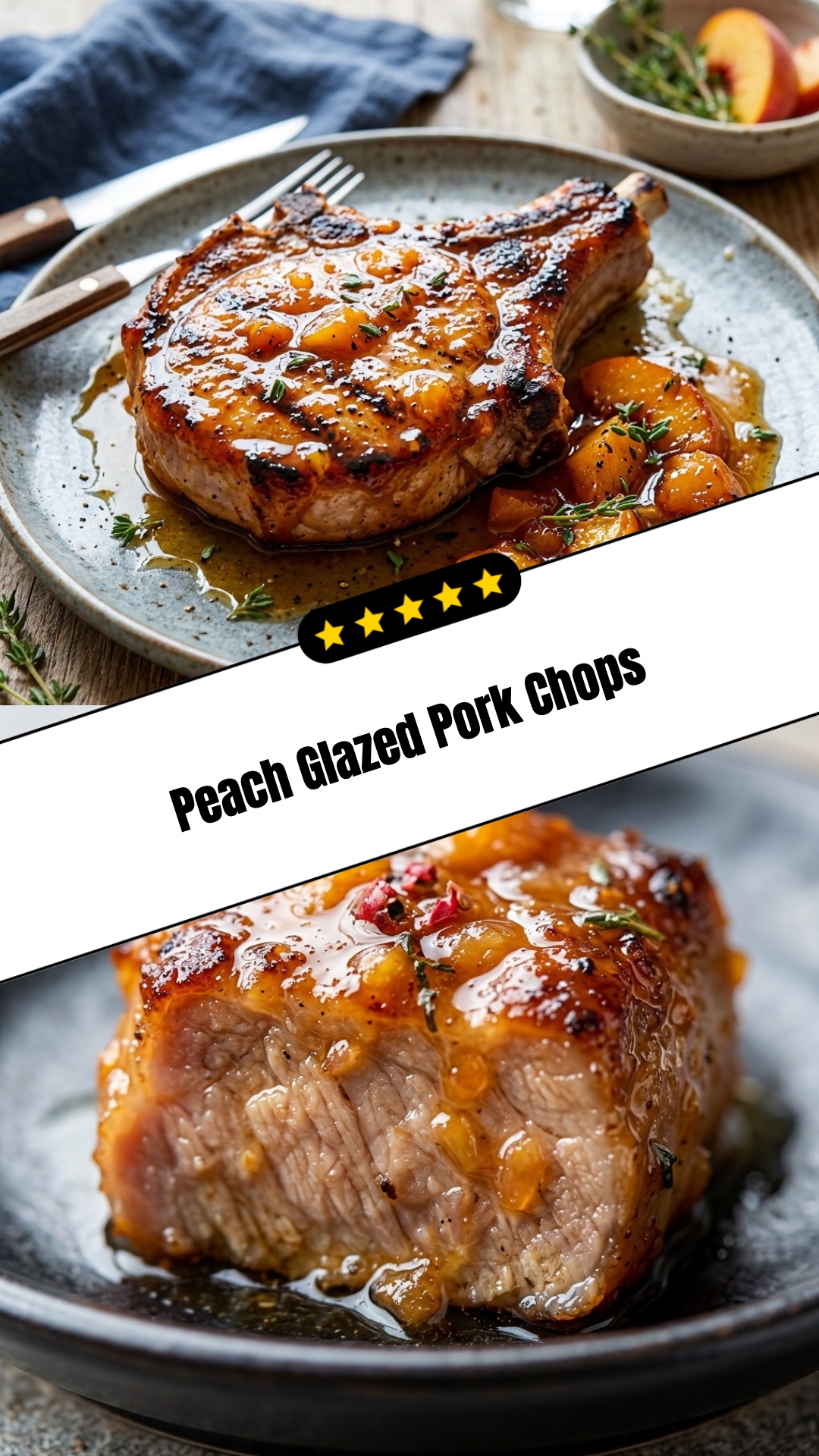 Peach Glazed Pork Chops - pin