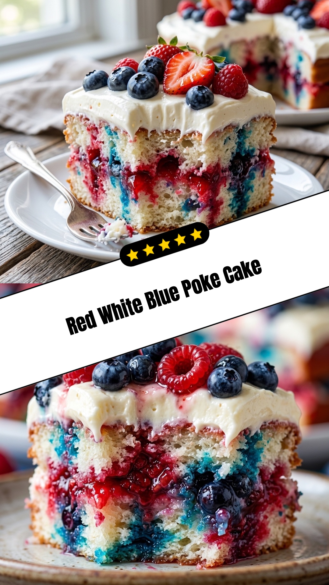 Red White Blue Poke Cake - pin