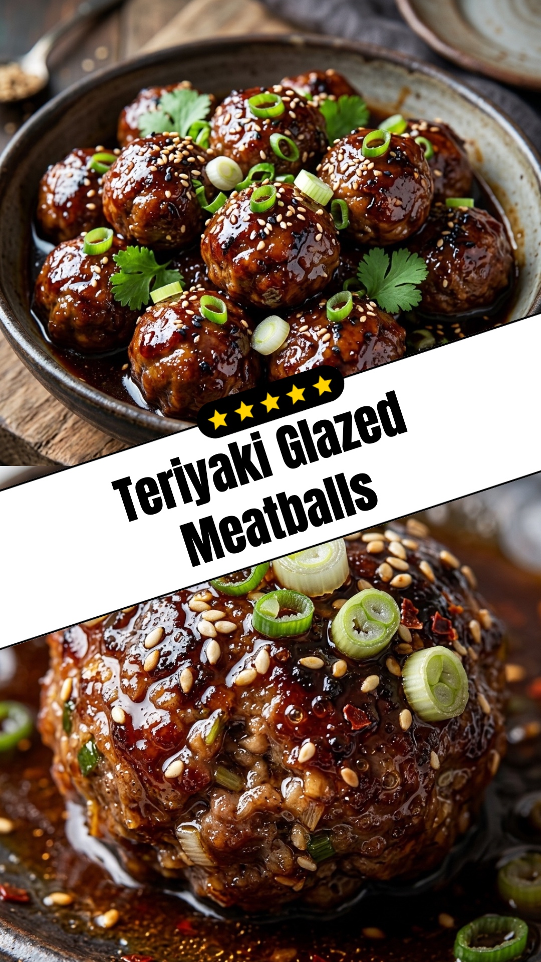 Teriyaki Glazed Meatballs - pin