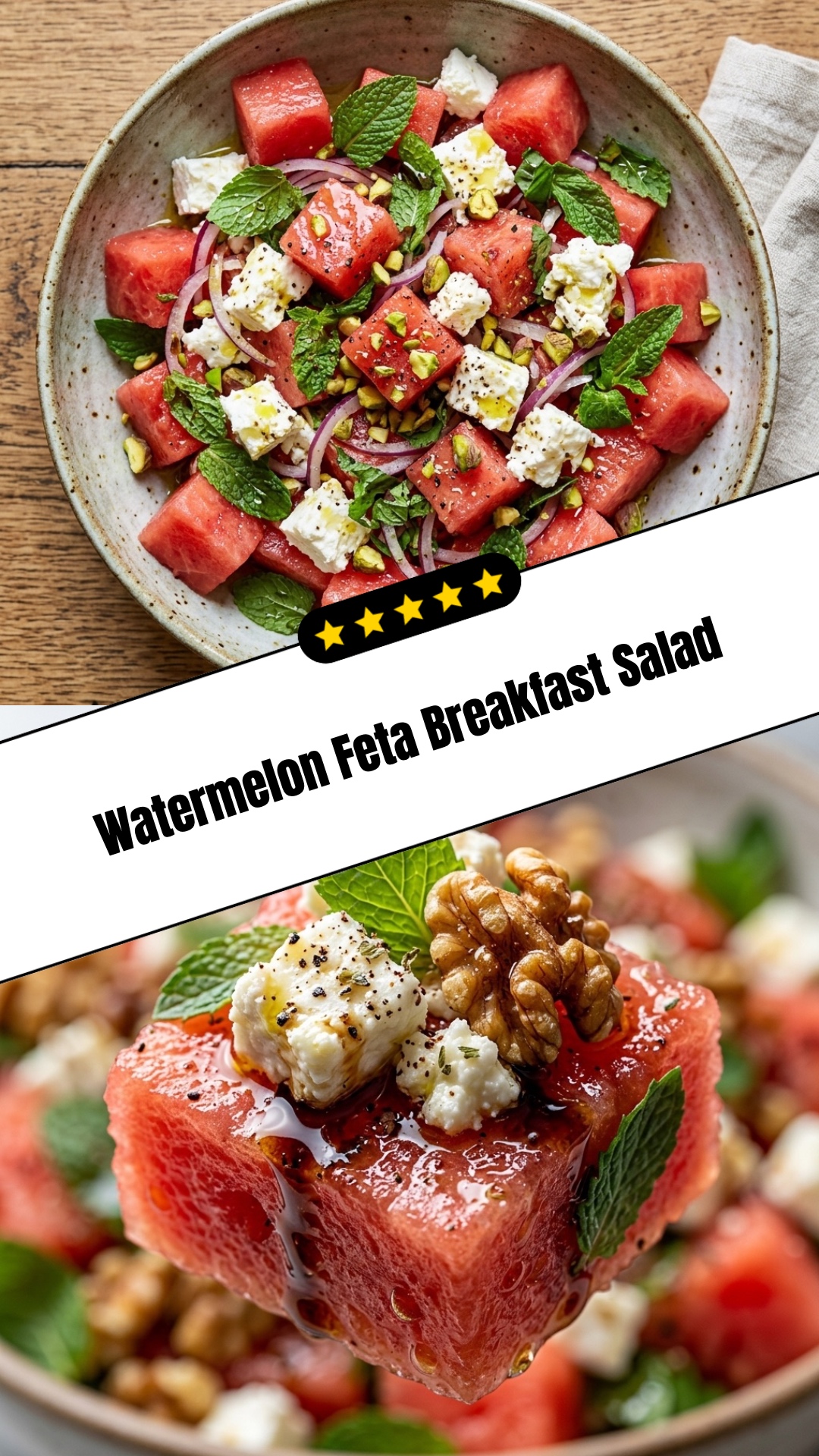Watermelon Feta Breakfast Salad - pin