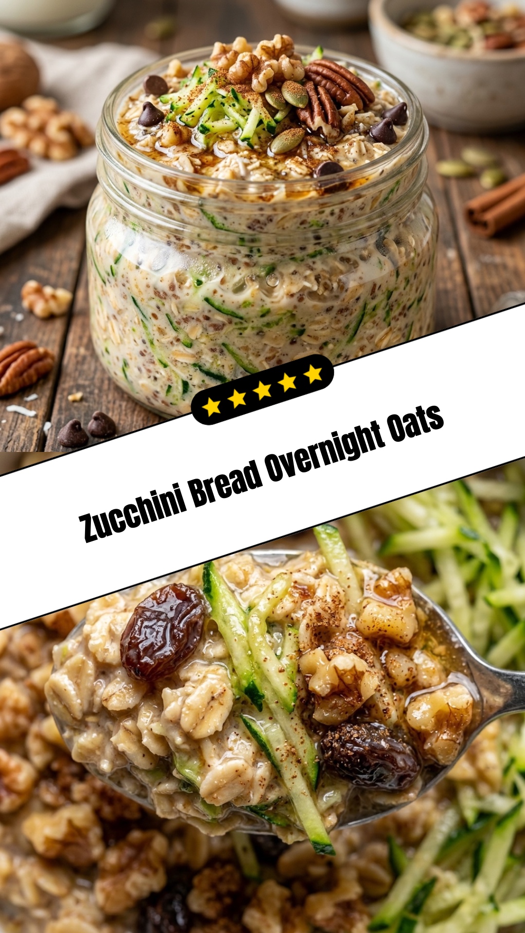 Zucchini Bread Overnight Oats - pin