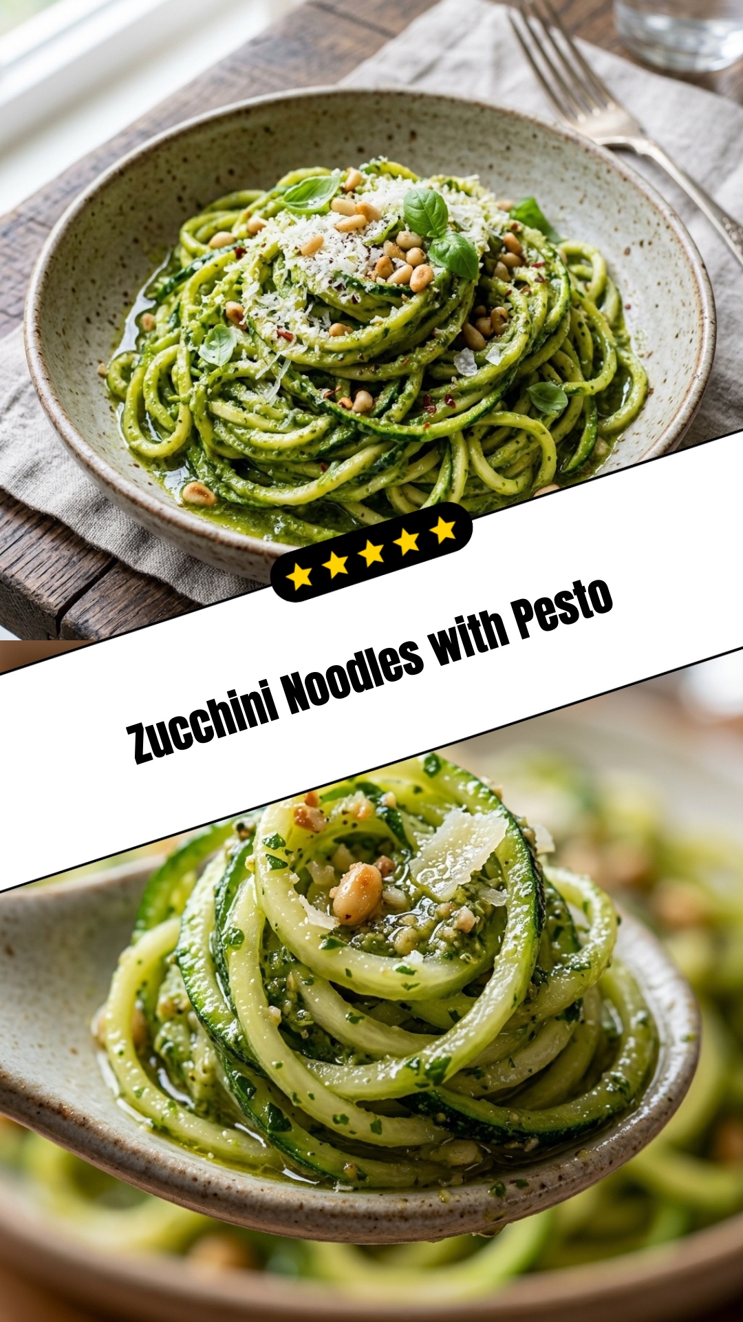 Zucchini Noodles with Pesto - pin